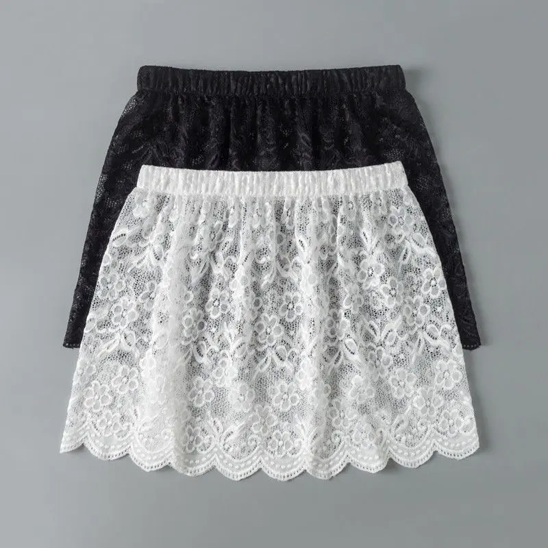 Layered Sweatshirt with Lace Skirt Underneath to Cover the Hips and Create a Fake Hem