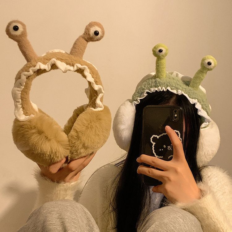 Screw up the frog's foldable ear cover Women's autumn winter new warm ear cover cute mesh red ear warmer ear cover-Taobao
