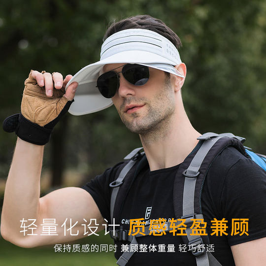Sombrero de copa vacío para hombre, sombrero con visera retráctil al aire libre de verano para hombre, sombrilla deportiva informal de moda de estilo coreano y sombrero de protección solar para mujer
