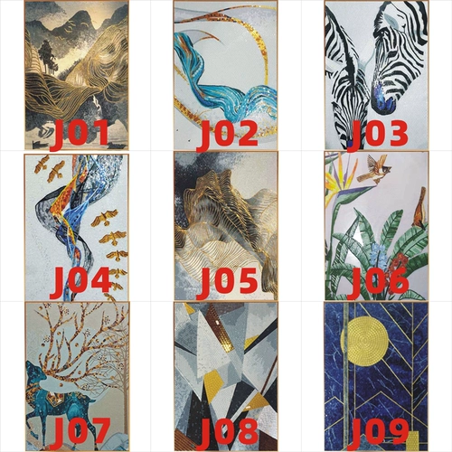 Индивидуальная точечная резка мозаики ручной работы и декоративная мозаика, подвесная фреска, фреска для входа, простая легкая роскошная мозаика в китайском стиле