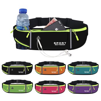 Waist bag for men and women, sports running coin, invisible large capacity, can hold water bottle, elastic outdoor waterproof fitness running bag
