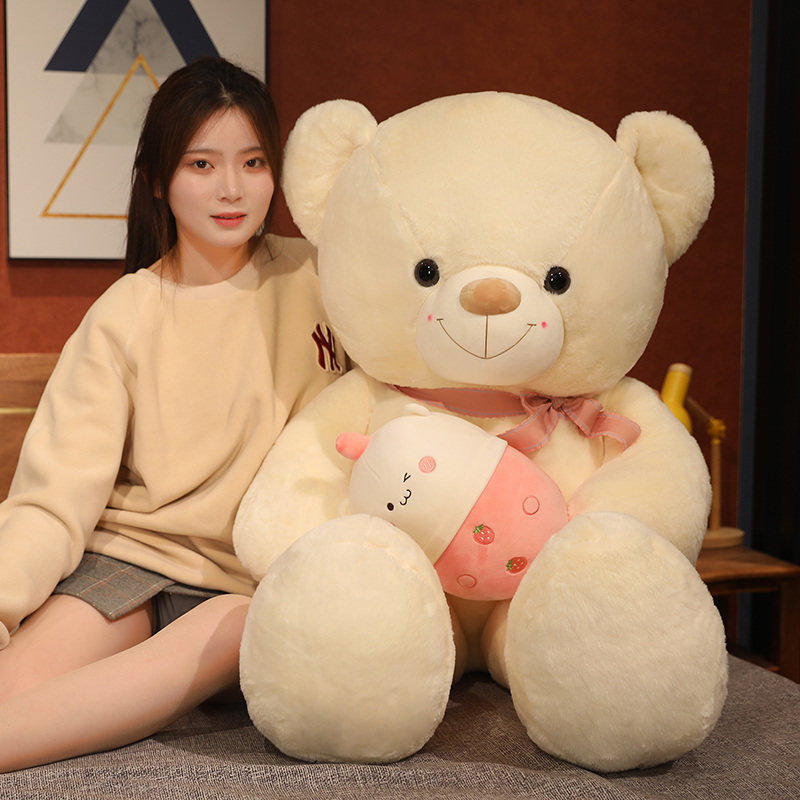 Great Bear Teddy Bear Cat Wool Suede Toy Doll Cloth Doll Hug Bear Doll Sleeping Bed With Pillow Girl Gift