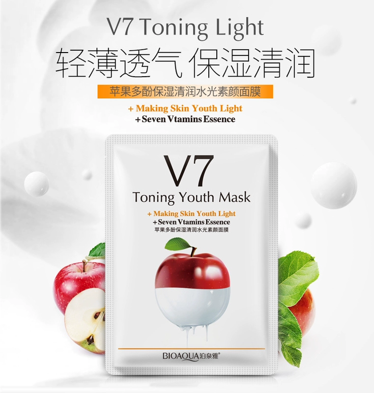 V7 Toning Fruit Face Mask 10 miếng làm trắng mặt mặt nạ lười trái cây 10 miếng - Mặt nạ