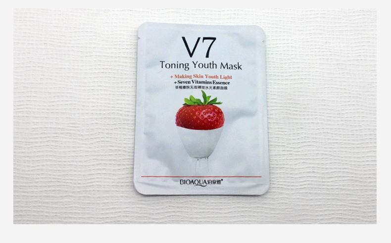 V7 Toning Fruit Face Mask 10 miếng làm trắng mặt mặt nạ lười trái cây 10 miếng - Mặt nạ