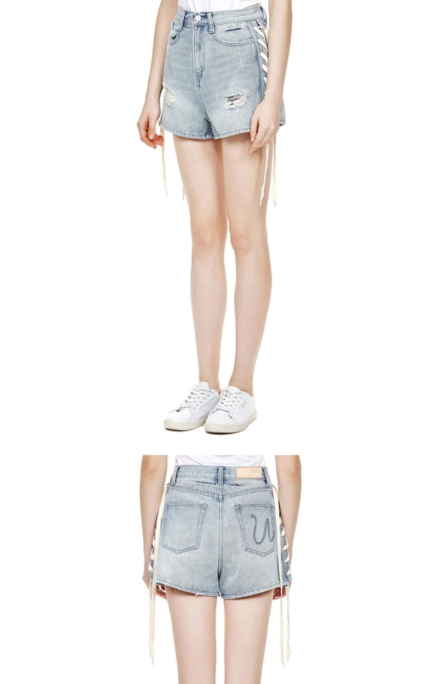 DƯỚI GARDEN Quần short denim nữ 2019 hè mới tự canh quai cũ 9301XAC - Quần short quần lửng nữ hàn quốc