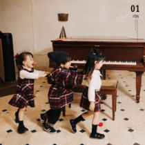 Dou Jia Ma boy doll collar double-breasted thick coat Winter girl baby a pendulum skirt flower short skirt