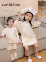 Bean A Few Moms Girl Clothes Collared knitted series 2022 Chundress New Yangqi Womens baby Even dress Three sets of damp