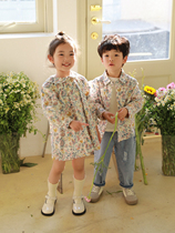 (Spot) Beans A Few Moms Girl Broken Flowers One-piece Dress 2022 Spring Dress New Ocean Gas Children Shirt Three Sets Ebb