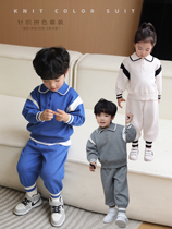Beans several moms children knit sweater suit 2022 spring dress new foreign air baby long sleeve blouse pants two pieces
