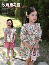 Beans a few moms girls Broken Flowers Dress Dress 2022 Summer Dress New Children Foreign Air Vest Little Shirts Womens Dresses