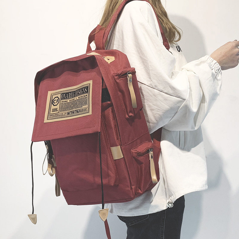 Canvas Korean Edition of Shoulder Bag Male Computer Bag College Female High School Tide Travel Backpack