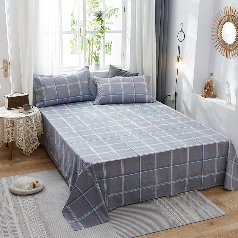 Bed sheet Single piece Summer thin piece of pure cotton 1 8 m Nordic Wind Double Jane about 1 5 m student Dormitory Single 1 2m