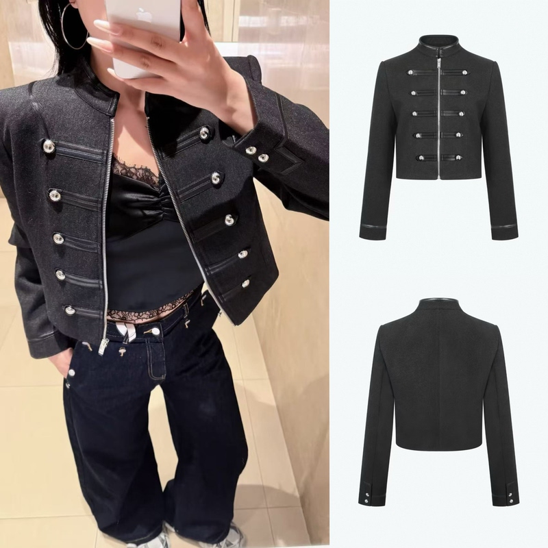 Wu Qianyu's Same Style Eenk Collection 26Ss New Autumn Napoleon Double-Breasted Round-Neck Jacket