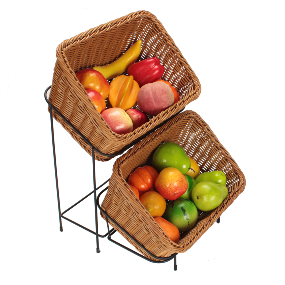 Imitation vine fruit basket vines Fruit Basket Supermarket Snack containing basket Woven Bread Plastic Fruits And Vegetables Display box