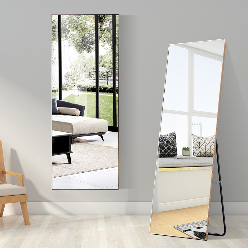 Net red full-length mirror floor-to-ceiling mirror home dressing mirror bedroom girl clothing store three-dimensional large mirror hanging wall fitting mirror