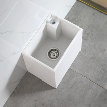 Stone mop pool black and white pattern household mop pool can be side-lined mop pool floor mop basin small apartment mini square