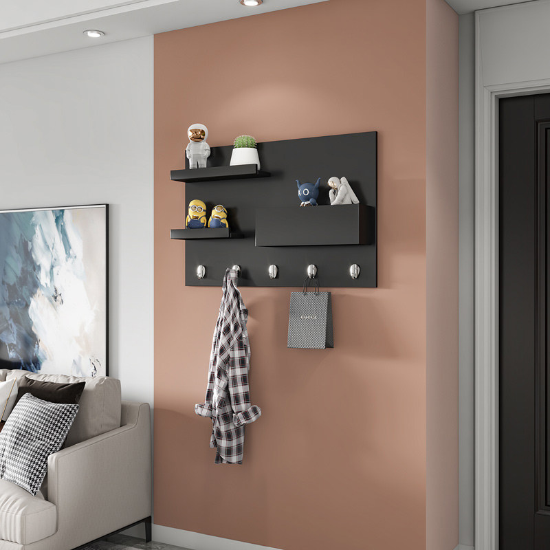 Living room wall shelf bookshelf wall hanger solid wood wall laminate decorative wall-mounted partition shelf