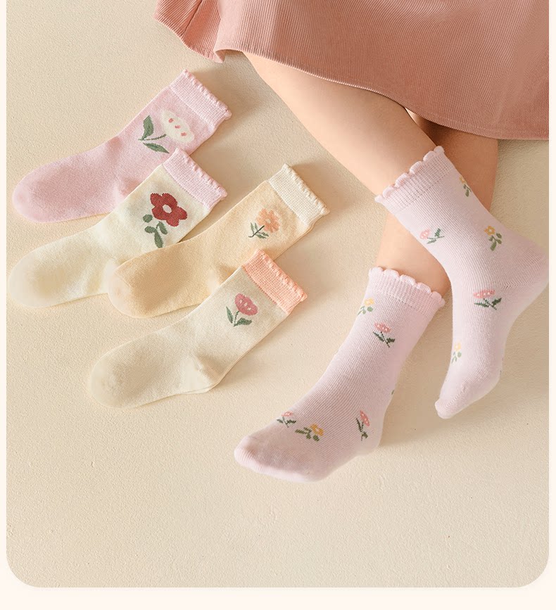 儿童袜子秋薄款纯棉童袜女孩宝宝女宝女童秋冬棉袜春秋中筒袜秋季 — 4