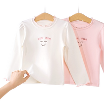 Girls pure cotton bottoming shirt spring and autumn new childrens long-sleeved T-shirt fashionable baby inner half turtleneck bottoming top