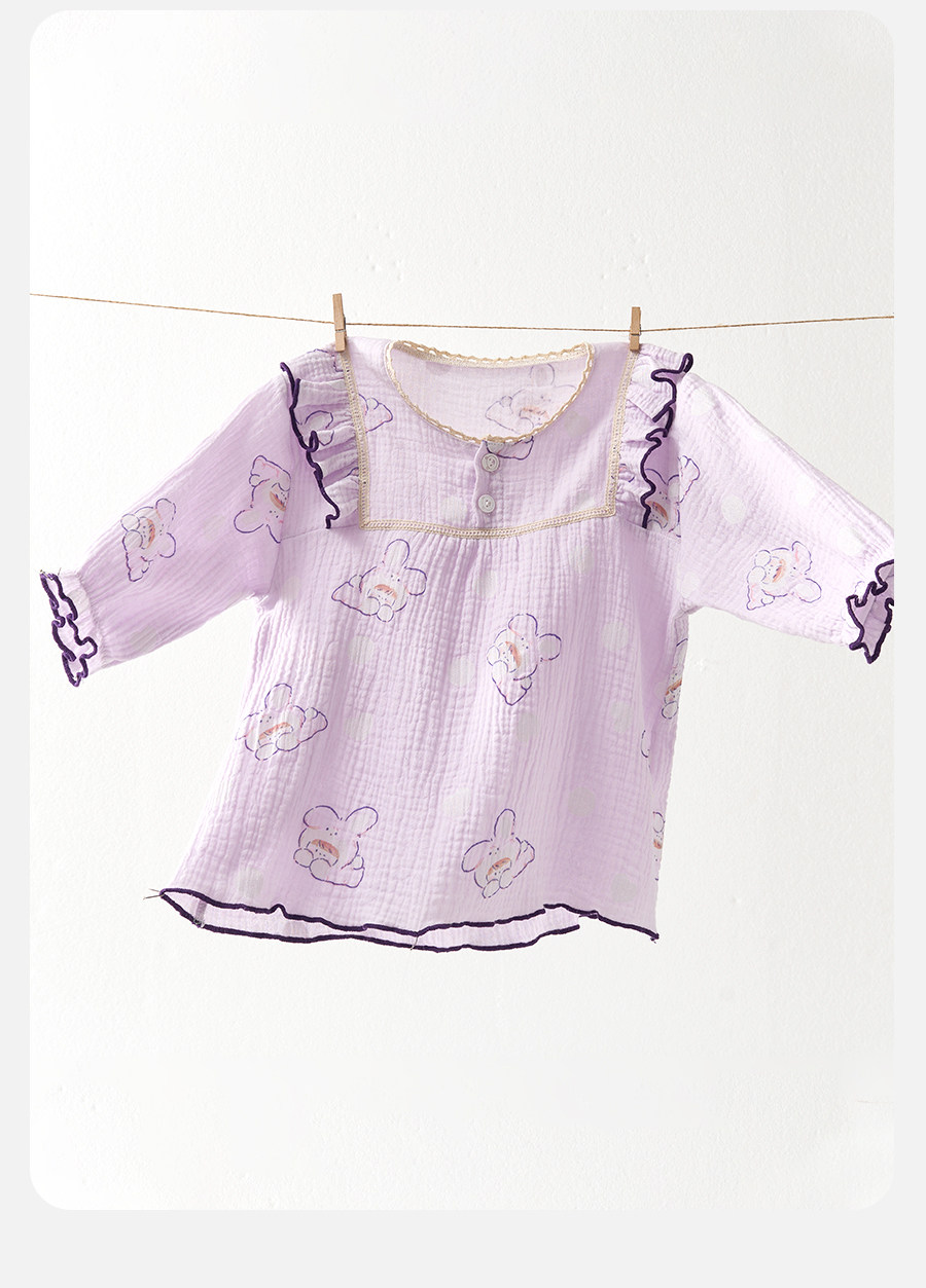 [Super Value Clearance] Thin Cotton Gauze Children's Pajamas for Boys and Girls, Summer Home Wear Set, Pure Cotton Gauze — 16