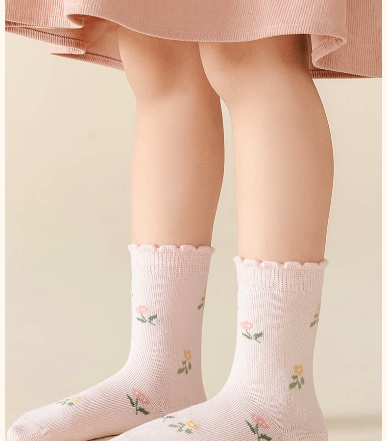 儿童袜子秋薄款纯棉童袜女孩宝宝女宝女童秋冬棉袜春秋中筒袜秋季 — 18