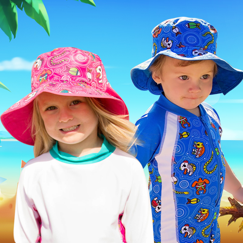 Australian babyBANZ infant male and female child male and female summer bifacial sun protection sun hat slim crown princess sunhat-Taobao