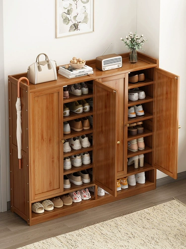 Экономичная простая полка для обуви из цельного дерева для домашнего использования на двери обувного шкафа. 2025 новый популярный многослойный артефакт для хранения большой емкости.