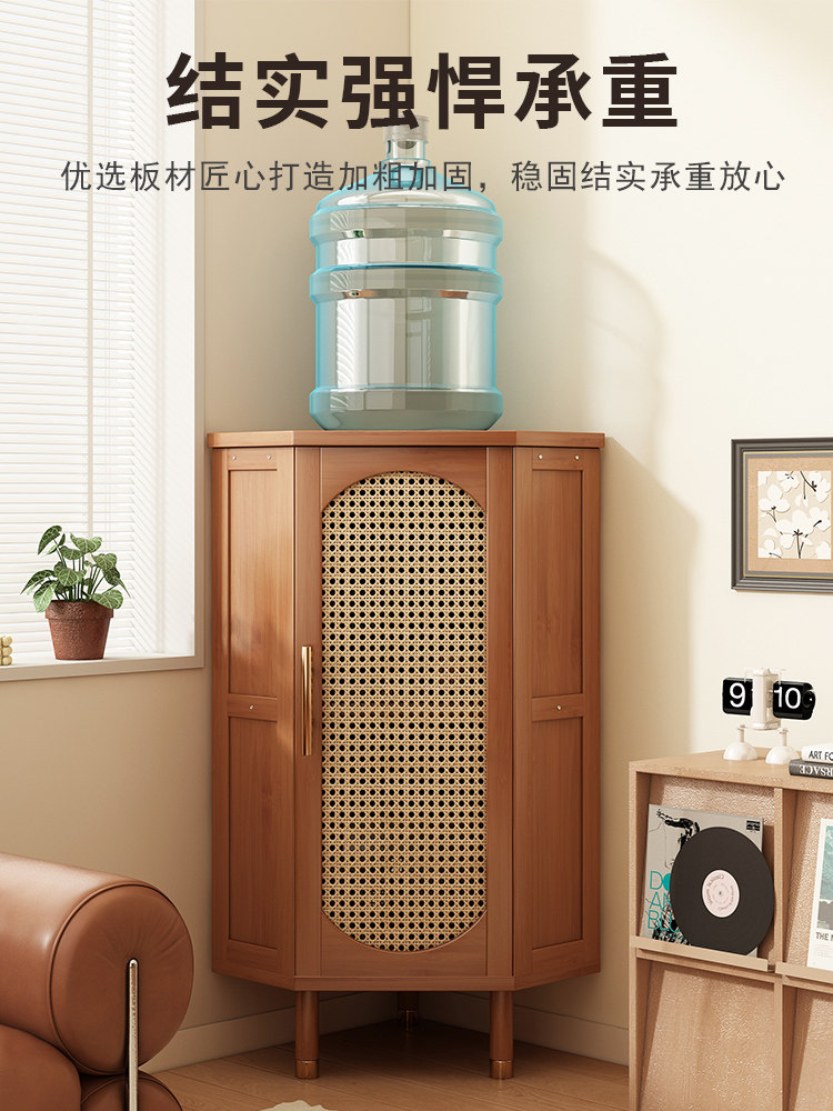 Corner Storage Rack for Living Room, Home Use, Retro Corner Storage Cabinet, Non-Solid Wood, Multi-Functional Corner Cabinet, Miscellaneous Storage Cabinet