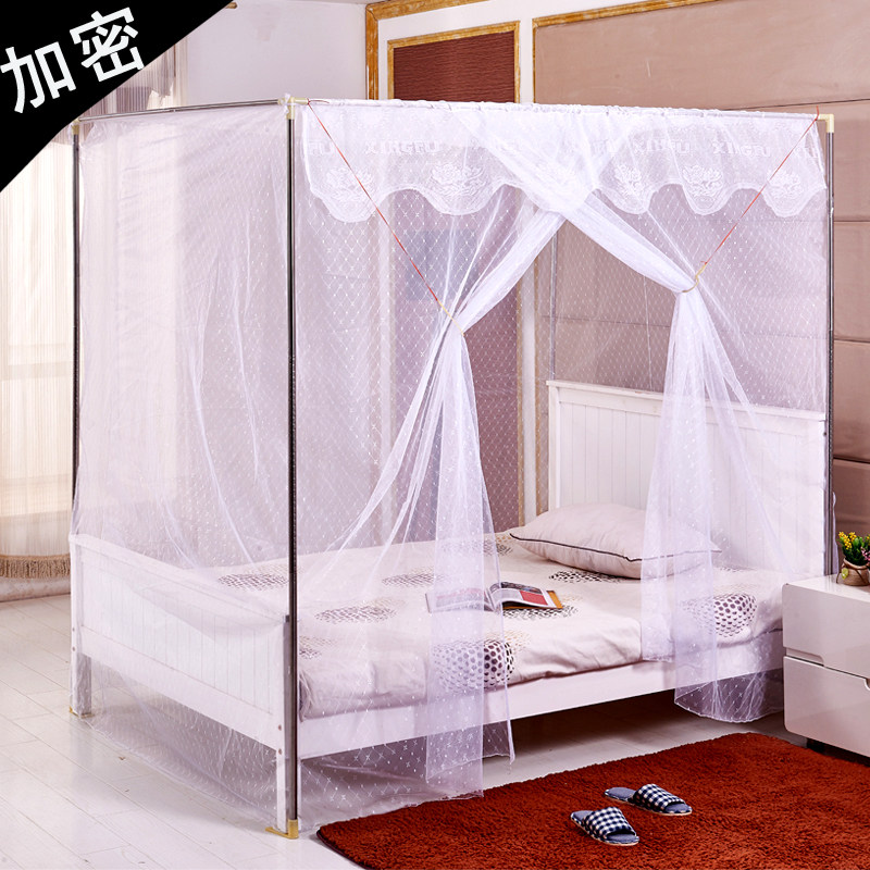 Traditional old fashioned mosquito net encrypted thickened single door square top with bracket 1 5 1 8m metre bed double domestic dust-proof