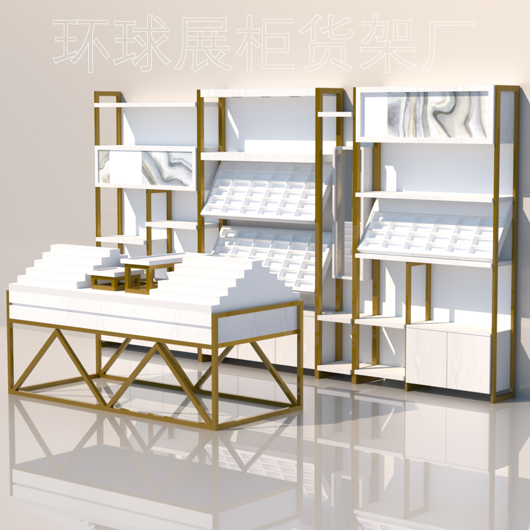 Light luxury platinum design free installation of solid wood ecosystem iron glasses display counter open Zhongdao high cabinet shelves