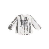 INSbobo boys T-shirt autumn 2024 new childrens letter print spring and autumn long-sleeved tops casual and stylish