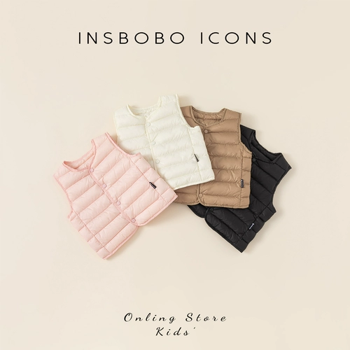 Детский легкий и тонкий демисезонный жилет с пухом для мальчиков, бархатный вкладыш, пуховик, утиный пух