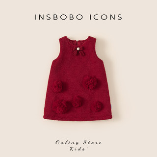 INSbobo女童连衣裙2025新款儿童冬装加厚公主裙宝宝洋气秋冬裙子