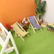 Miniature city furniture ornaments landscape ob11 props mini beach swimming pool striped lounge chair casual chair model