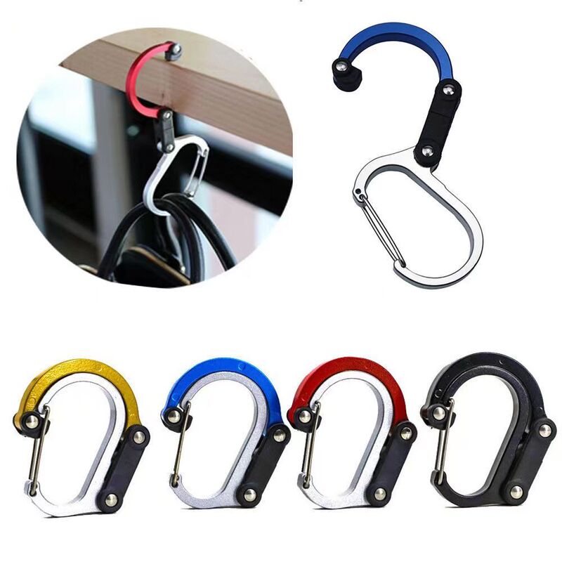 Cross-Border Aluminum Alloy Carabiner Outdoor Camping Hook Multi-Functional Hook Outdoor Travel Backpack Hook Water Bottle Hook