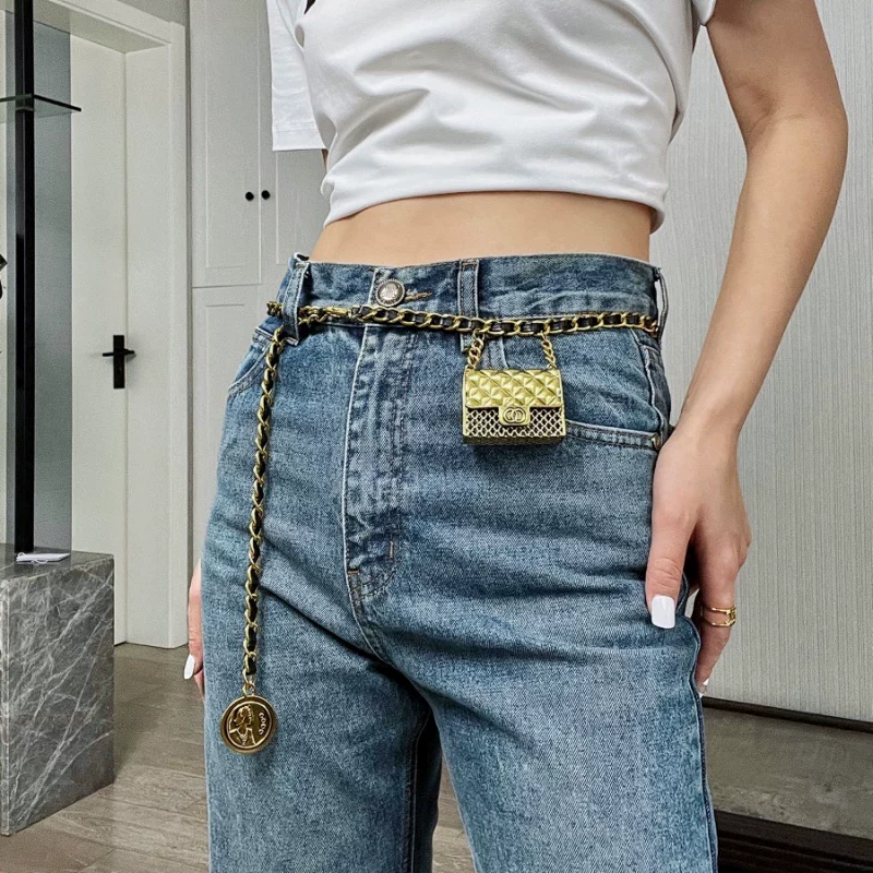 П pendant, золотой пояс на талии, стиль Chanel, интернет-знаменитость