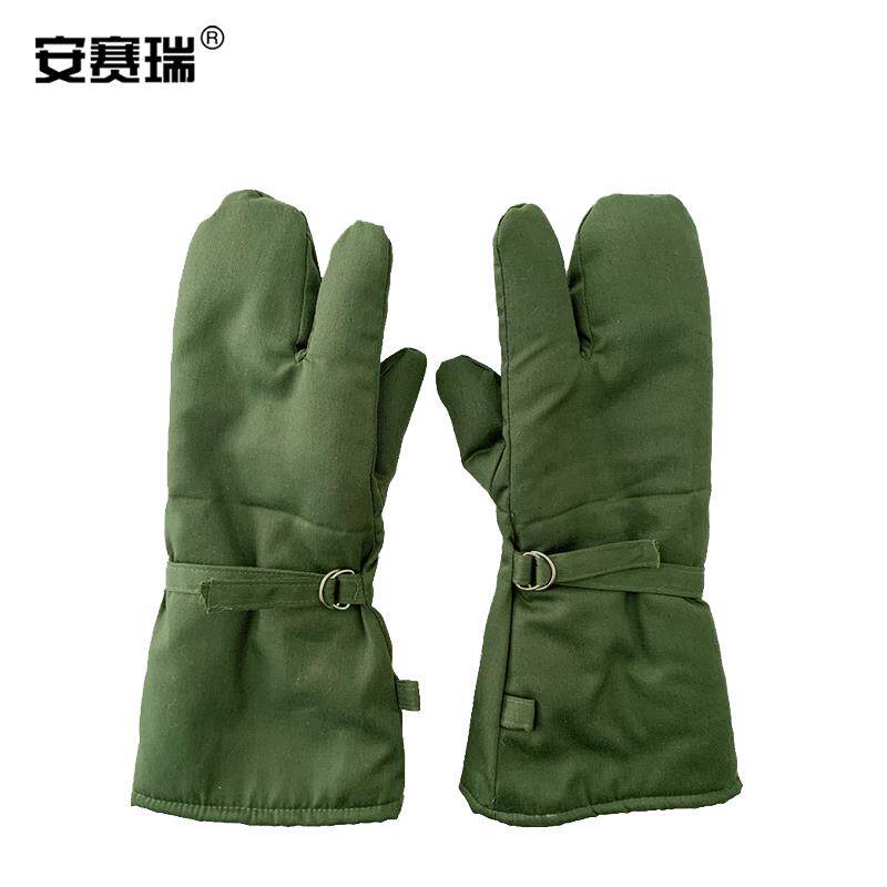 Anseigree Trifinger Green Plus Suede Gloves 78 Style Old Gloves Winter Laubo Defense Chill Warm Cotton Gloves
