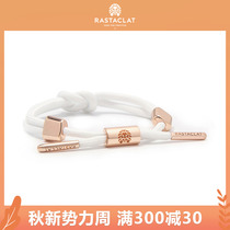RASTACLAT Official Small Lion Mini Rope Knot White Rose Gold Laces Bracelet