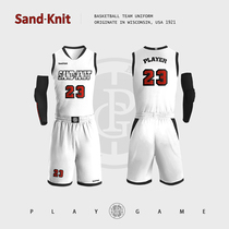 Sandknit Sennet white basketball uniform customized 23 Jersey sports suit mens texture basketball clothes group purchase