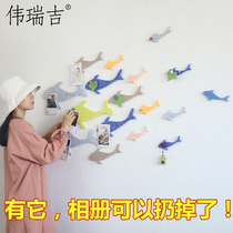 Photo wall-free hanging wall wall decoration Net red room layout background board creative personality ins Wind Company Nordic