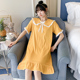 2020 mới pajama cô gái Xia Han phiên bản của tinh khiết bông công chúa sinh gió net váy ngủ màu đỏ có thể mặc quần áo kích thước lớn nhà.