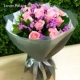 11 розовых роз+не забывайте меня