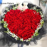 99 Красная розовая букет цветы рождения доставляются в Пекин, Шанхай, Гуанчжоу, Шэньчжэнь Ханчжоу Вухан Ухан Тонгчэн.