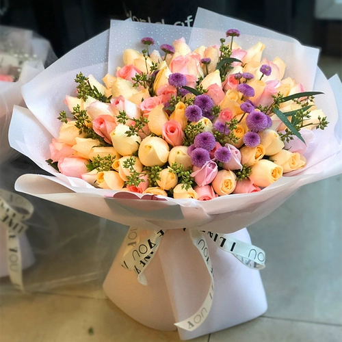 Flower Express Tongcheng Пекин Шанхай, Шанхай, Шэньчжэнь Гуанчжоу Чунцин Чэнду Красное порошок шампанский микс с шампанским и спичкой цветочный букет день рождения