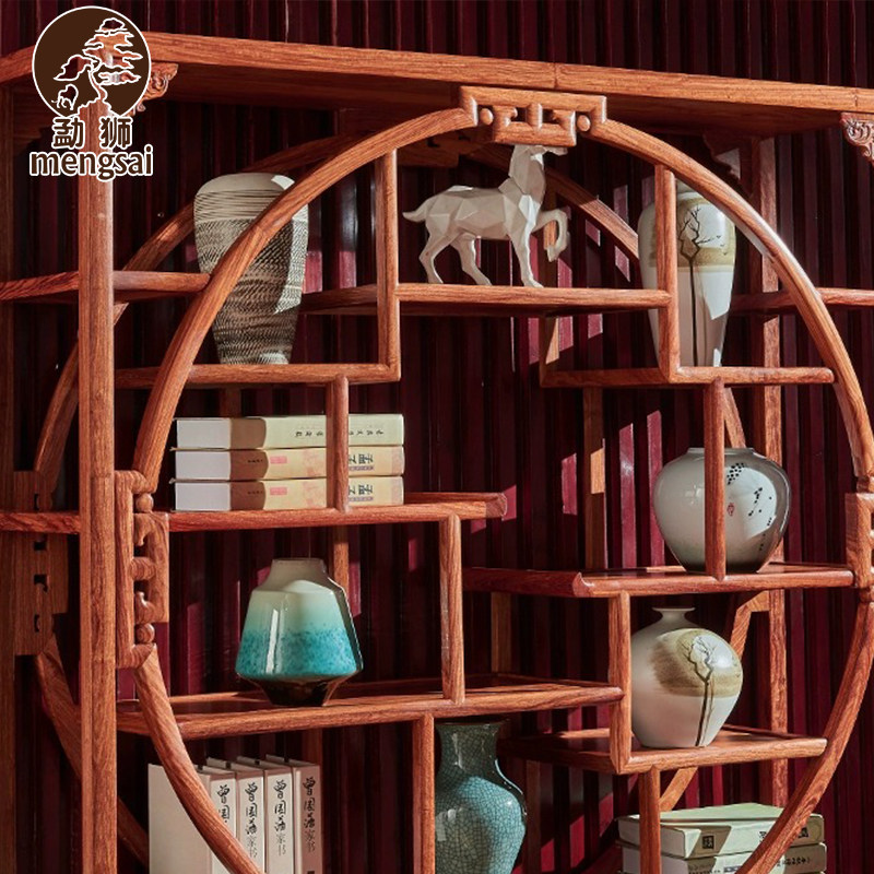 勐狮红木博古架:刺猬紫檀花梨木隔断,中式古典美学的艺术品-红木博古架-淘宝百科网