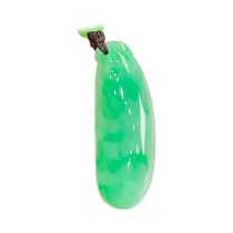 (Self-operated) Qianyu Shiguang Burmese natural A-grade jade ice-moist floating sun green flower species old water foot lucky bean pendant