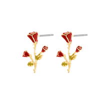 (Self-operated) OSEWAYA womens earrings rose flower three-dimensional earrings design retro earrings Chinese Valentines Day gift