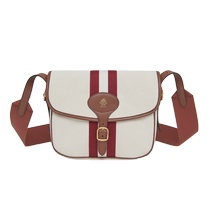 (Self-operated) Ballys new classic striped fashion mens fabric cowhide saddle bag 6308024