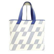 (Self-operated) Second-hand 95 new Hermes blue and white canvas shoulder bag