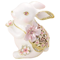 (self-employed) PICALS FIRST DECORATED CASE CHERRY BLOSSOM RABBIT ORNAMENT CONTAINING BOX COURTING WEDDING RING GIFT FOR WEDDING GIFT